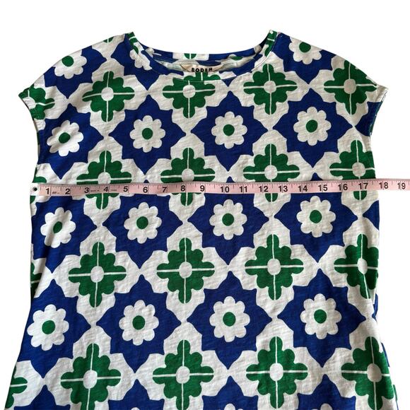Boden Leah Green and Blue Geometric Pattern Jersey T-Shirt Dress Women’s Size 6 - Picture 5 of 9